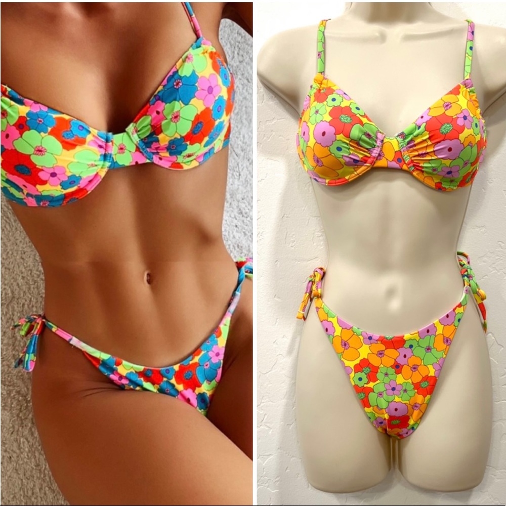 Mini Floral Print Two Piece Bikini